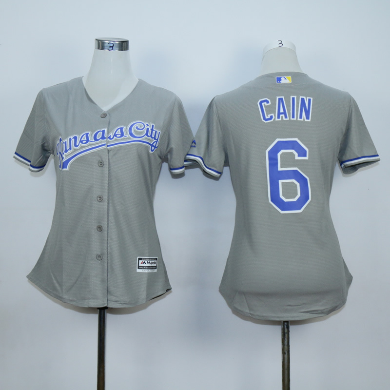 Youth Kansas City Royals #6 Cain Light Grey MLB Jerseys->youth mlb jersey->Youth Jersey